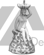 Une figure versant de l'eau - une fille avec un bol