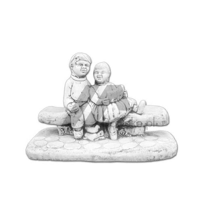 Sculpture décorative - enfants sur le banc
